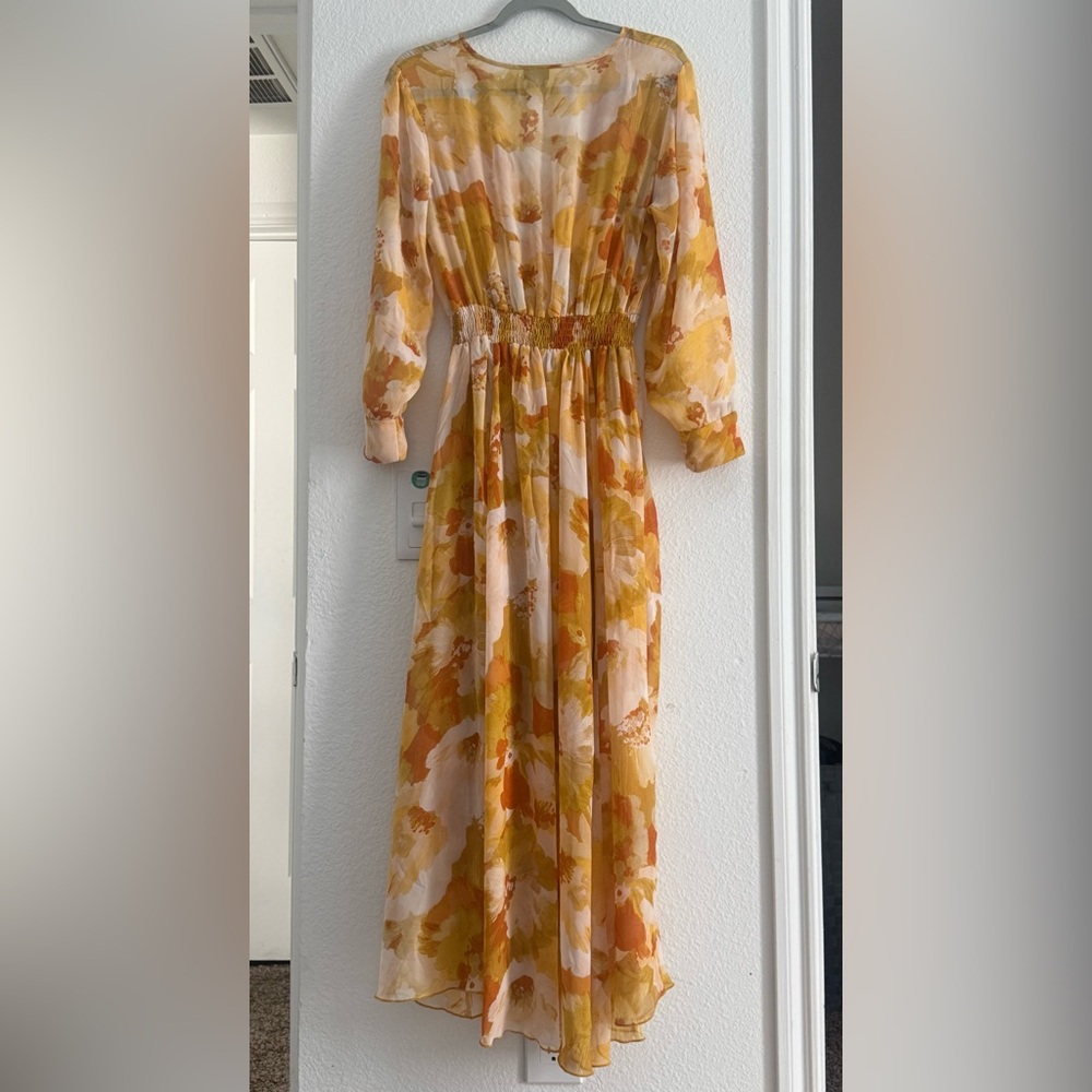Floral Long Sleeve Dress in Yellow and White - Picture 10 of 10